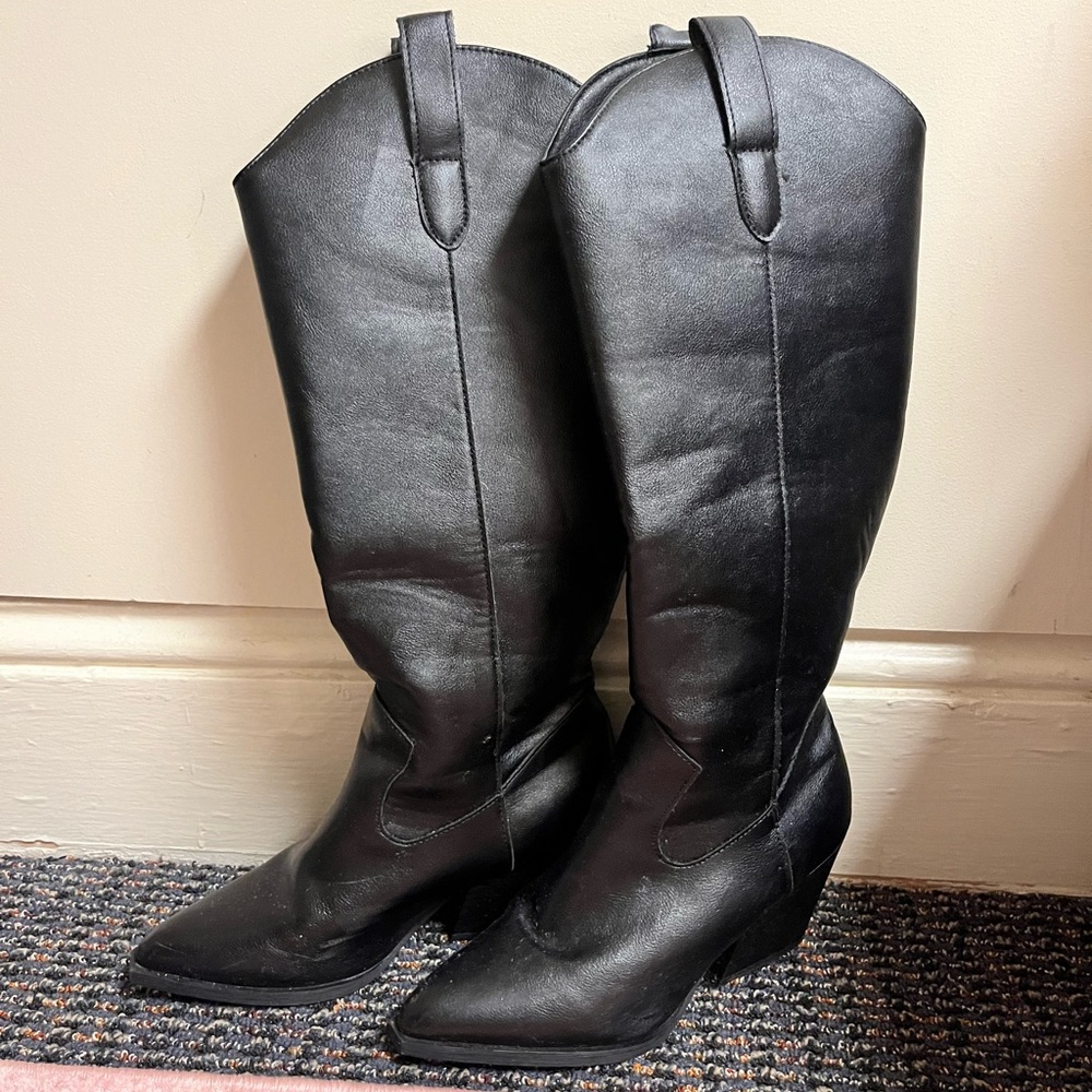 Black Leather Women's Boots